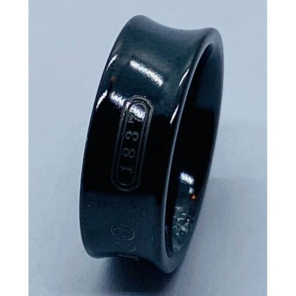Tiffany & Co 1837 Size 6.25 Wide Band Ring Black Titanium Unisex - Picture 5 of 5